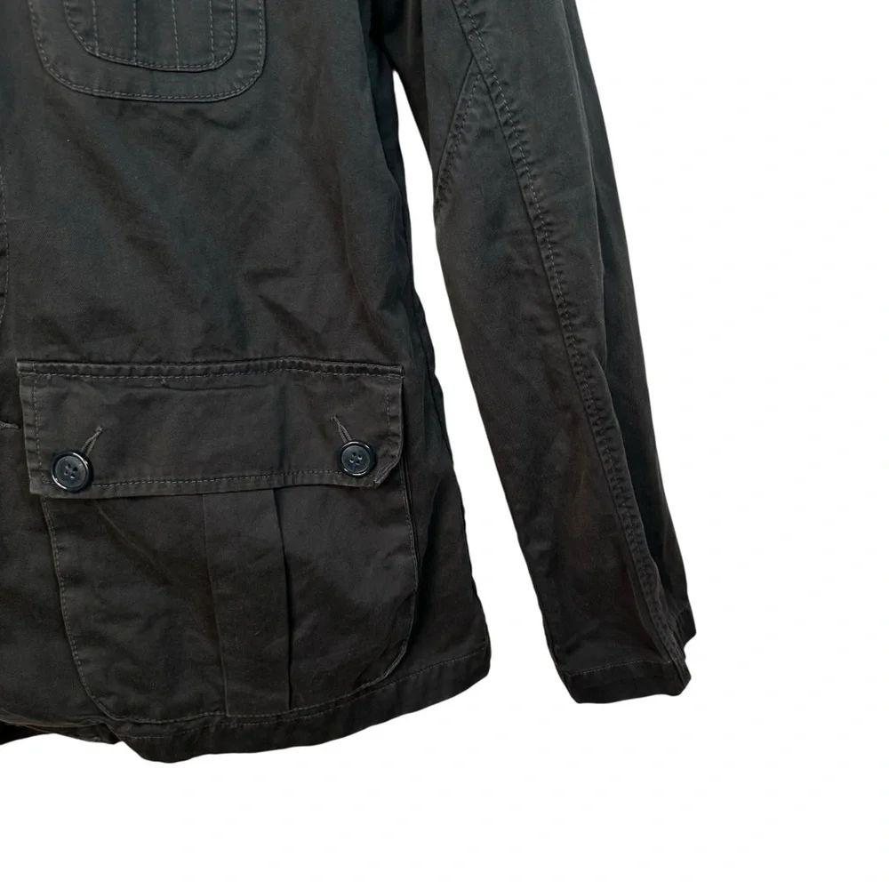 Pretty Green Utility Jacket Black Dark Grey Size L Casual Workwear - Picture 5 of 15
